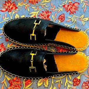Zara black mules 43